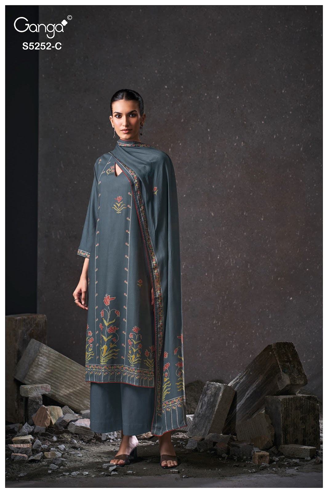 Ariana S5252 Ganga Wool Pashmina Suits Wholesaler Ahmedabad