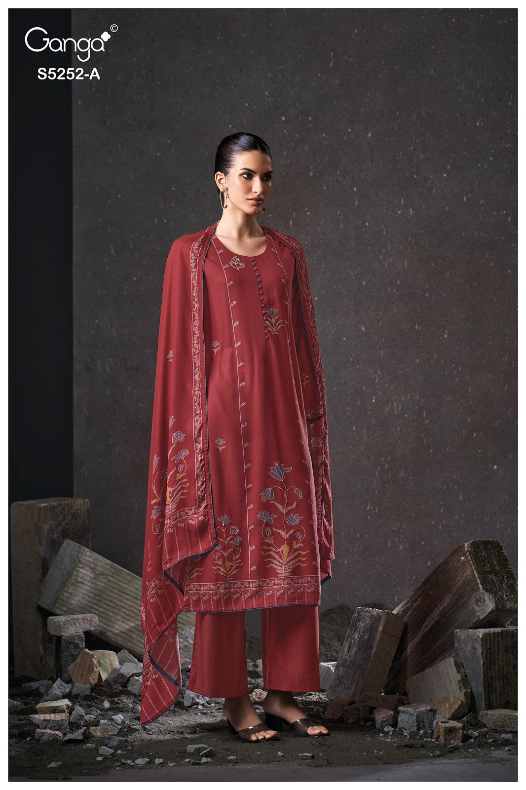Ariana S5252 Ganga Wool Pashmina Suits Wholesaler Ahmedabad