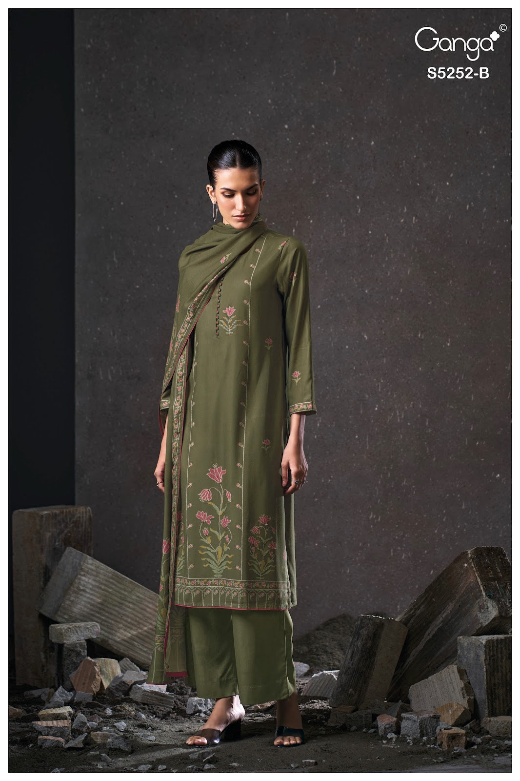 Ariana S5252 Ganga Wool Pashmina Suits Wholesaler Ahmedabad