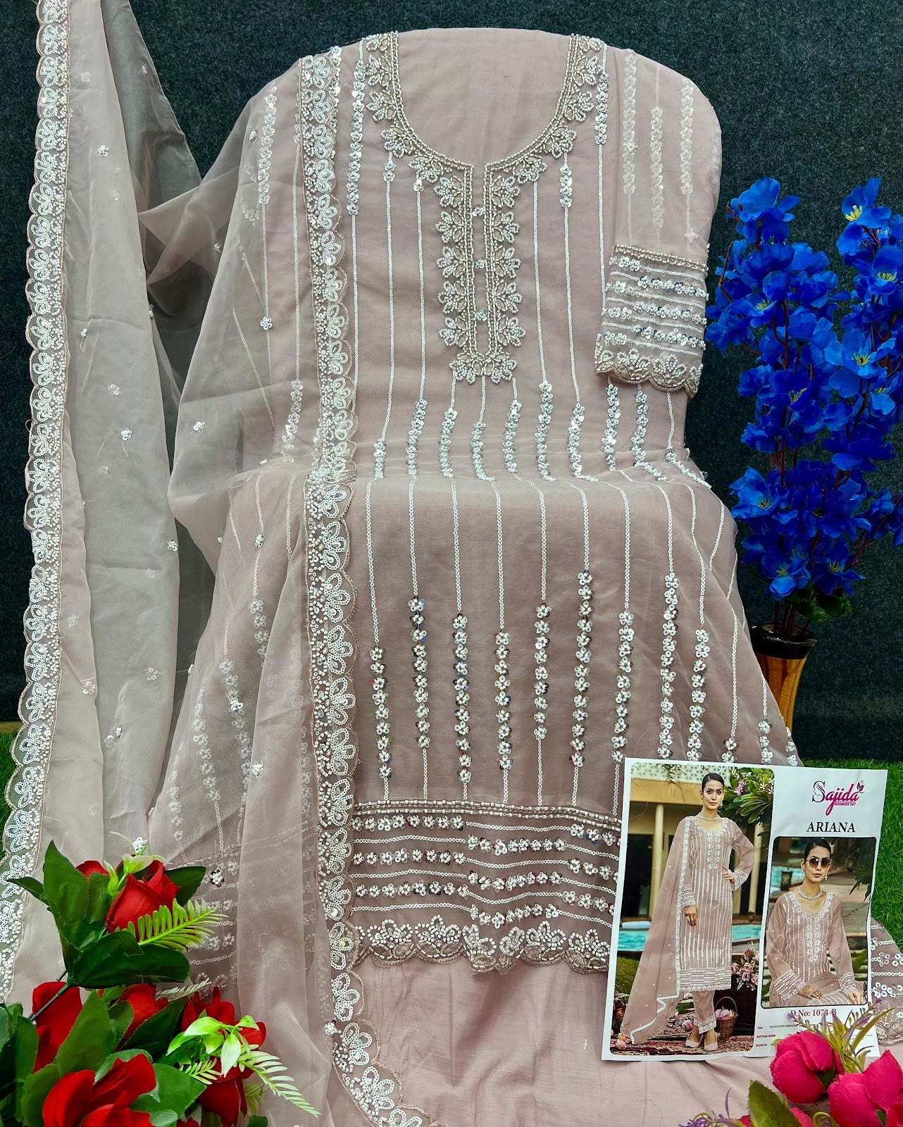 Ariana Sajida Organza Pakistani Salwar Suits Manufacturer India