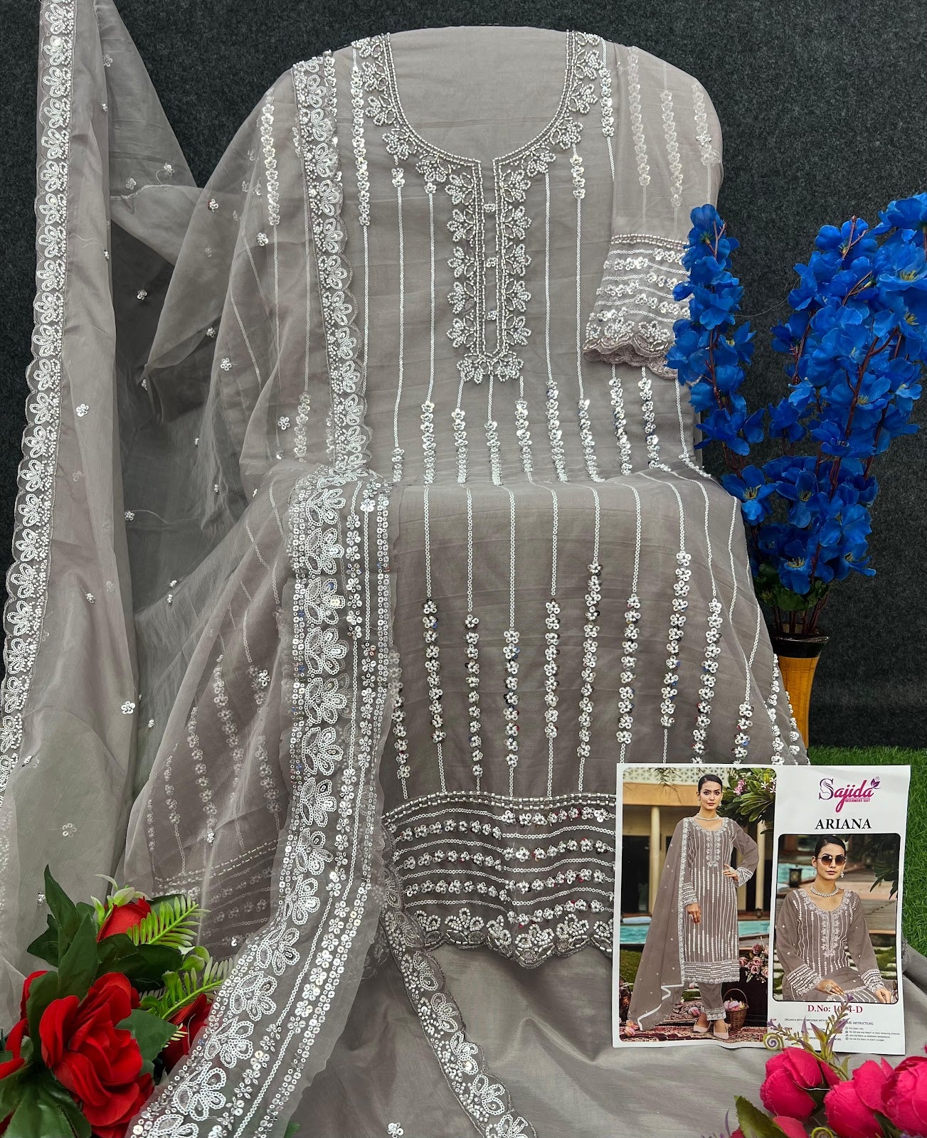 Ariana Sajida Organza Pakistani Salwar Suits Manufacturer India