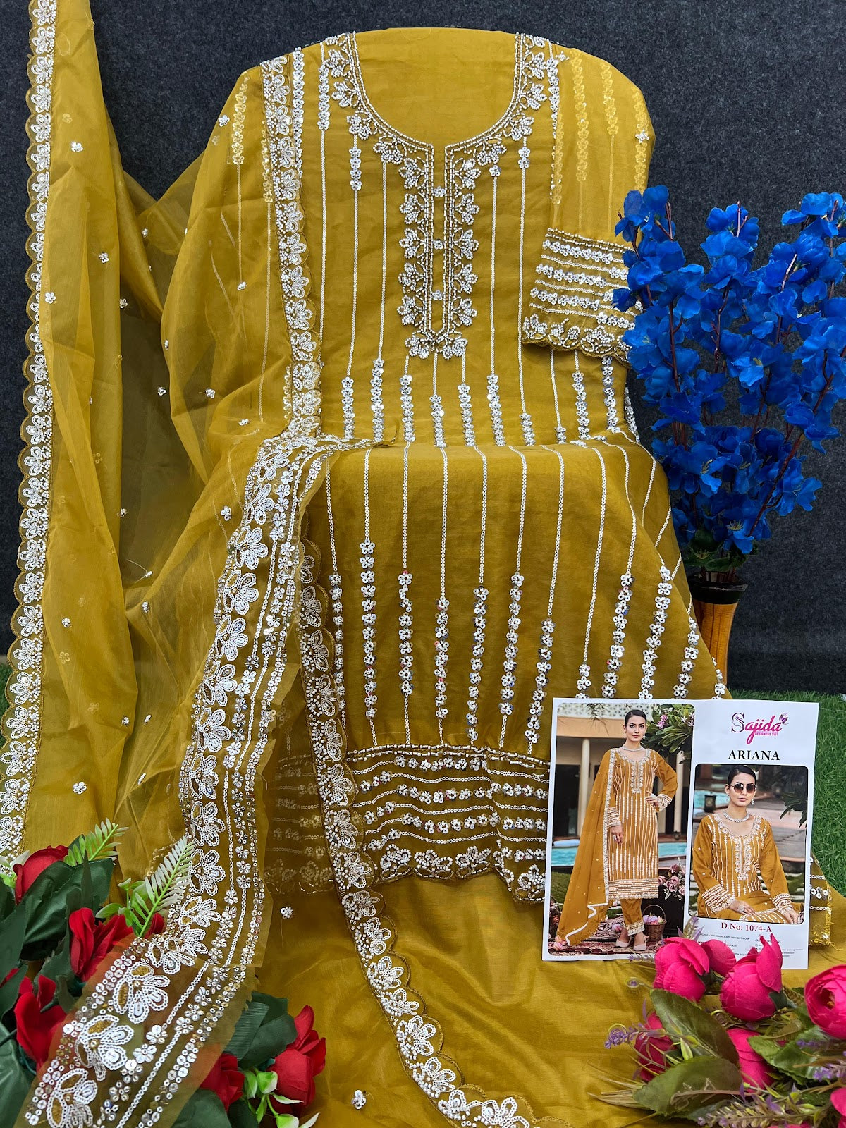 Ariana Sajida Organza Pakistani Salwar Suits Manufacturer India