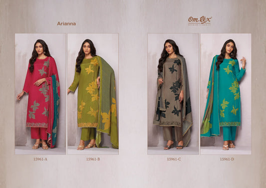 Arianna Omtex Muslin Silk Pant Style Suits Wholesaler Gujarat