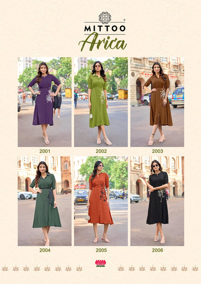 Arica Mittoo Rayon One Piece Dress Wholesale Price