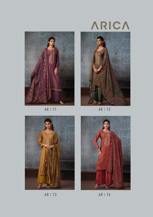 Arica Varsha Fashions Viscose Muslin Pant Style Suits Wholesale Price