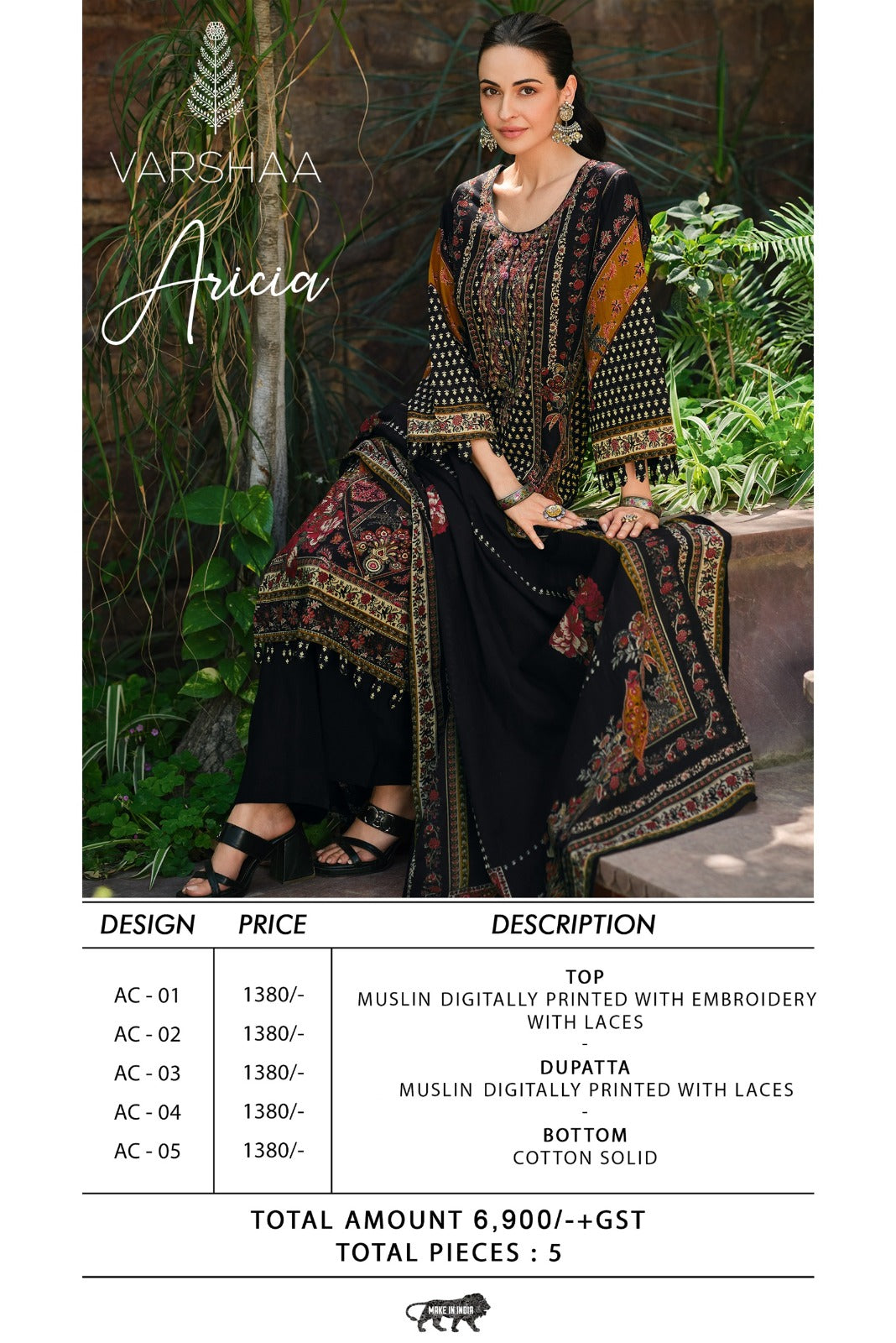 Aricia Varshaa Muslin Pakistani Salwar Suits Supplier Ahmedabad