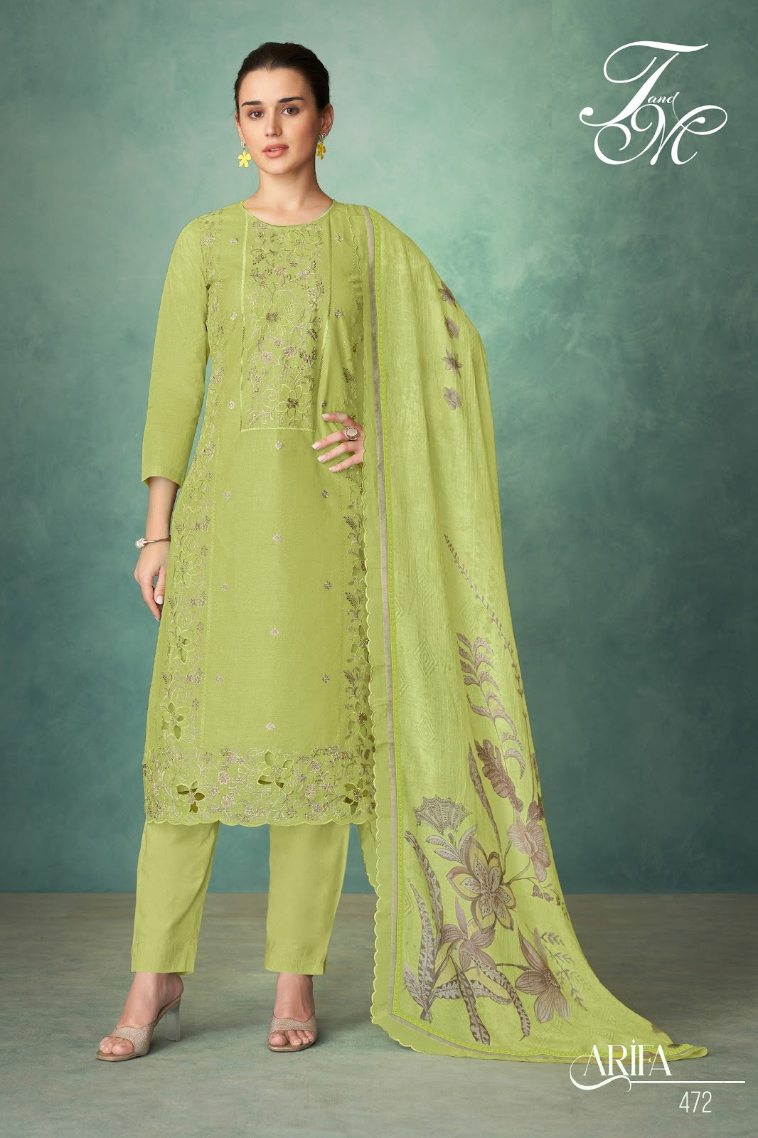 Arifa Tm Organza Dyed Pant Style Suits Manufacturer Gujarat