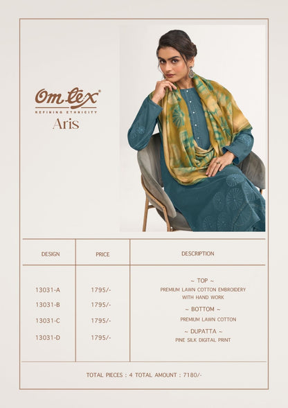 Aris Omtex Lawn Cotton Pant Style Suits Wholesale
