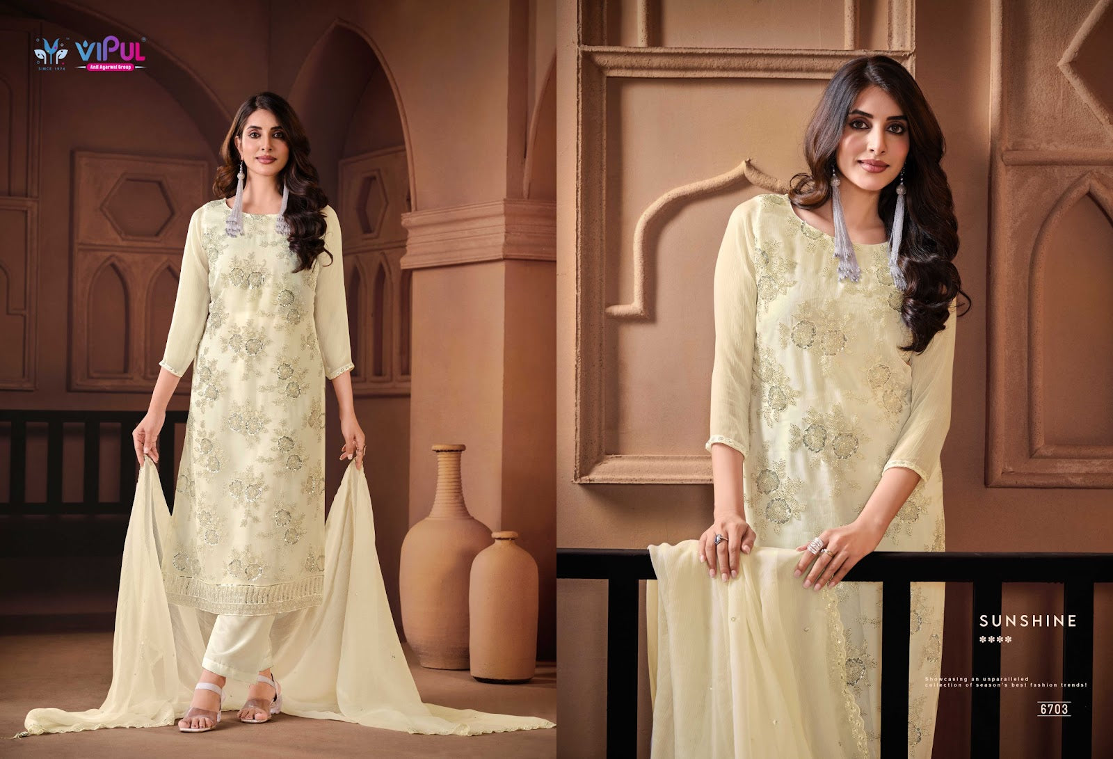 Arissa Vipul Chiffon Pant Style Suits Exporter Ahmedabad
