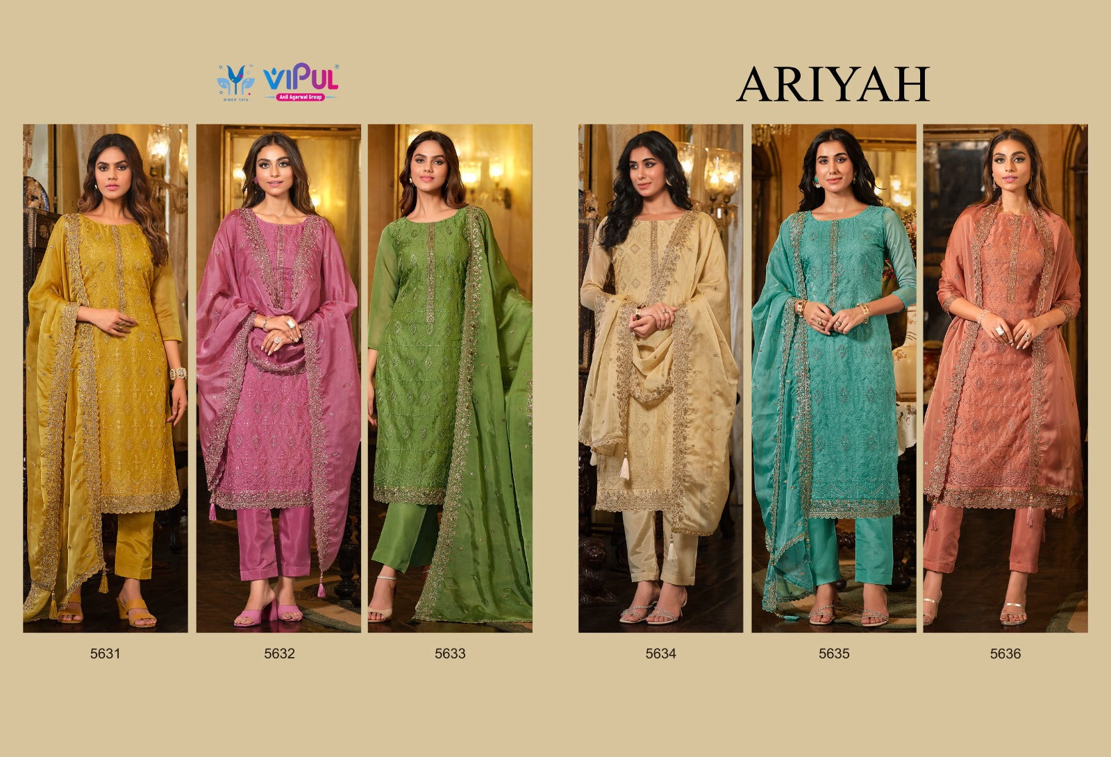 Ariyah Vipul Simmer Organza Pant Style Suits Supplier