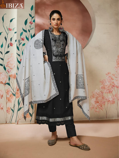 Arizona Black Special Ibiza Pure Muslin Pant Style Suits Supplier Gujarat