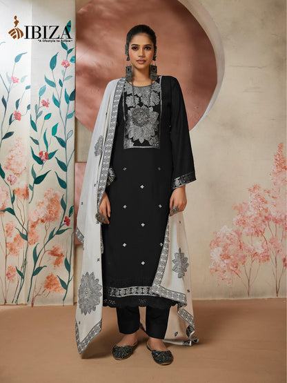 Arizona Black Special Ibiza Pure Muslin Pant Style Suits Supplier Gujarat