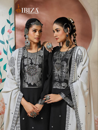 Arizona Black Special Ibiza Pure Muslin Pant Style Suits Supplier Gujarat