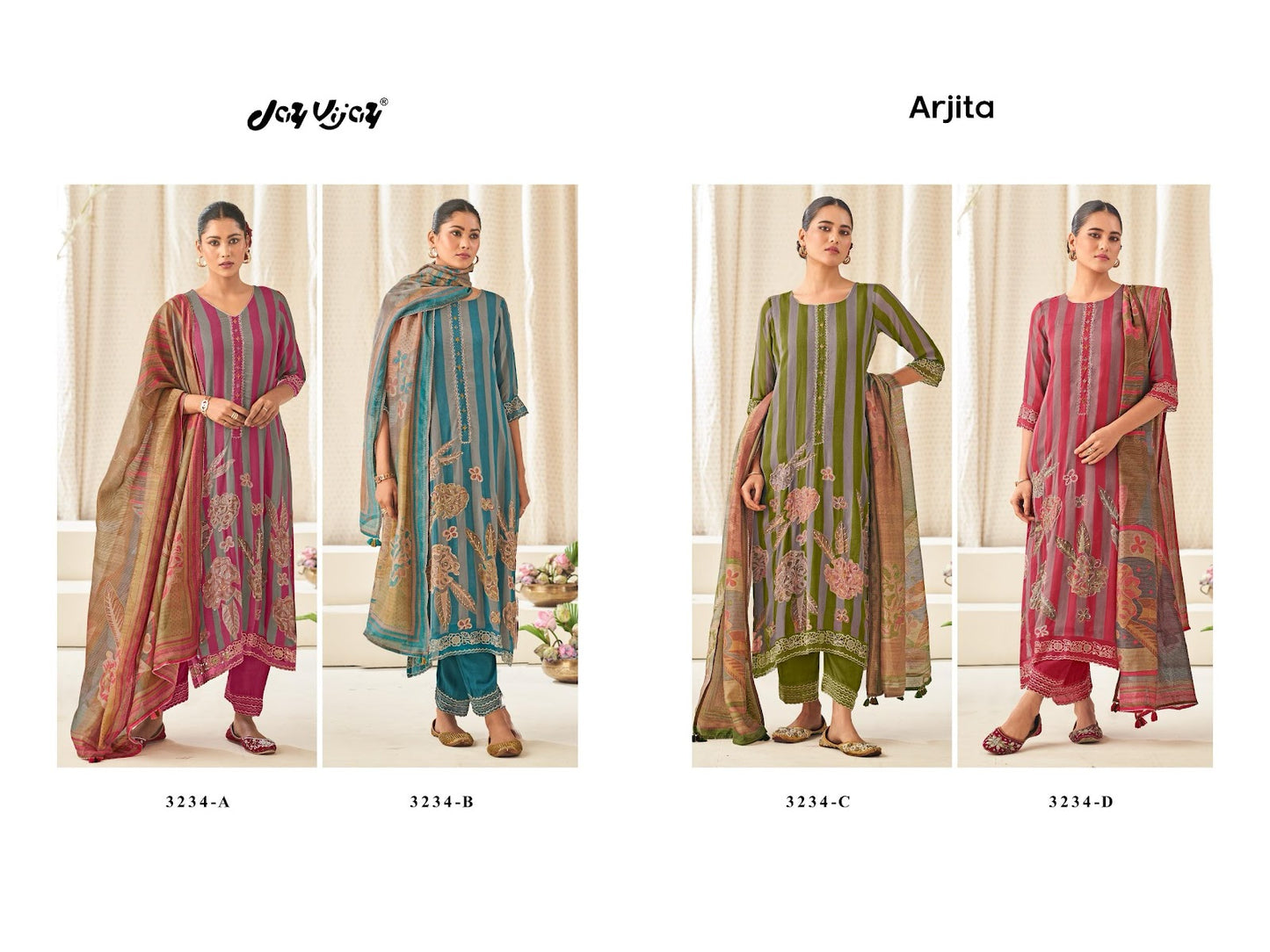 Arjita Jay Vijay Pure Bemberg Pant Style Suits Exporter Ahmedabad