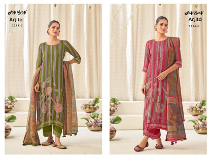 Arjita Jay Vijay Pure Bemberg Pant Style Suits Exporter Ahmedabad