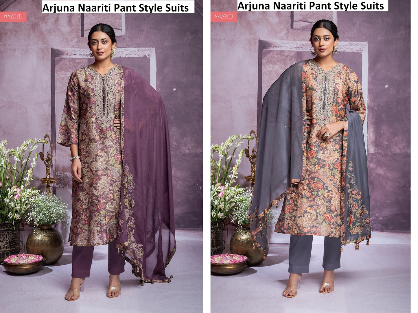 Arjuna Naariti Silk Pant Style Suits Manufacturer Gujarat