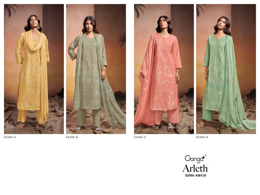Arleth 2580 Ganga Premium Cotton Plazzo Style Suits Exporter