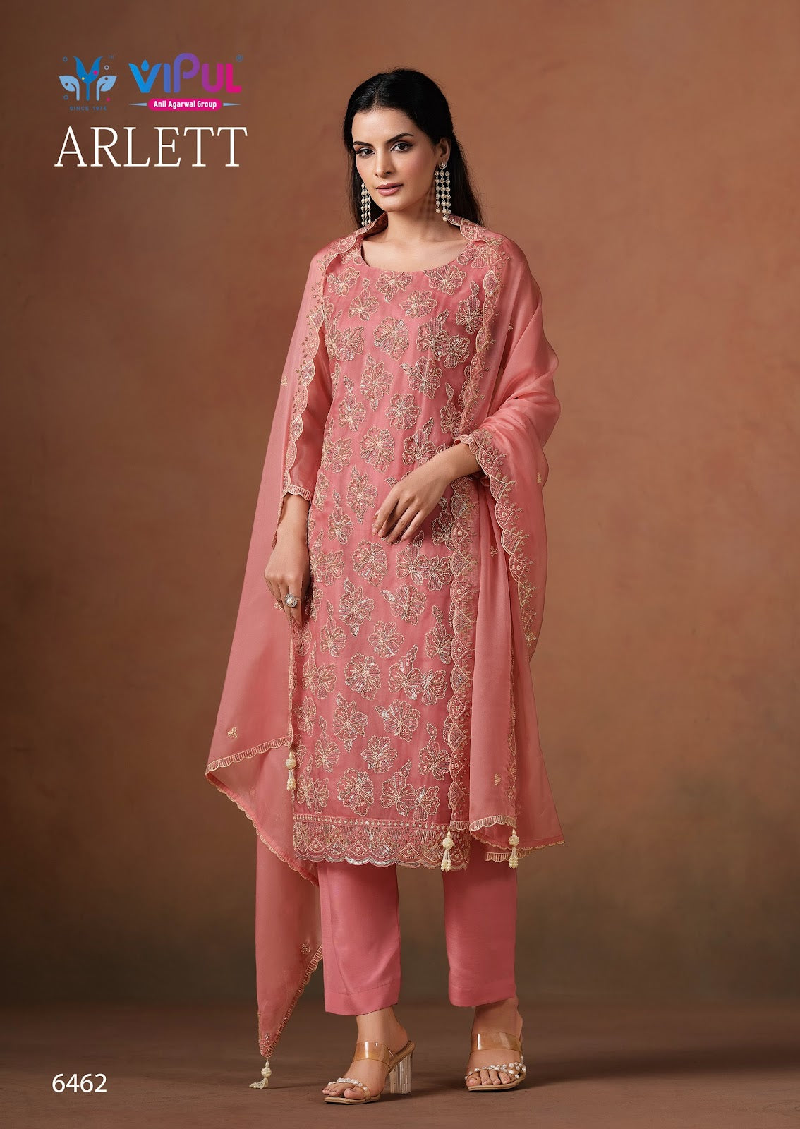 Arlett Vipul Organza Pant Style Suits Wholesaler Ahmedabad
