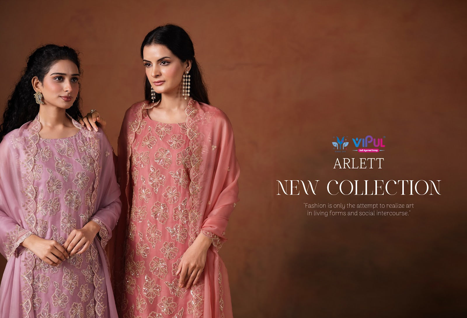 Arlett Vipul Organza Pant Style Suits Wholesaler Ahmedabad