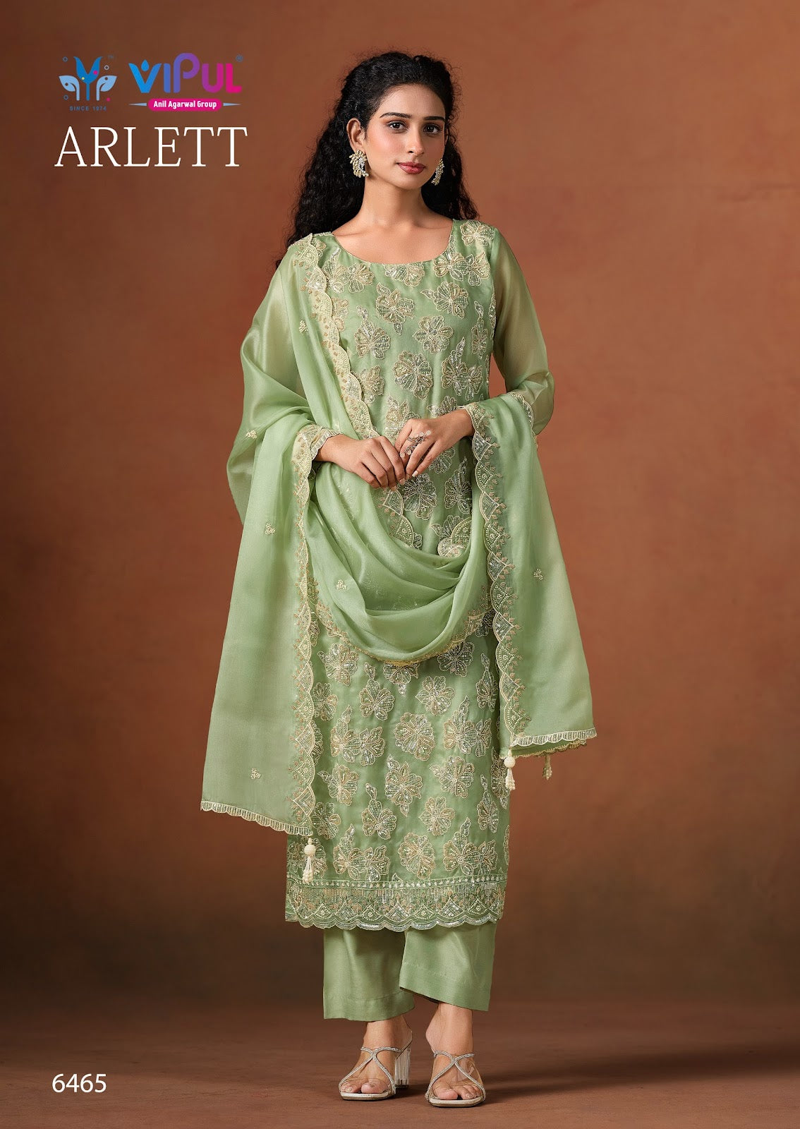 Arlett Vipul Organza Pant Style Suits Wholesaler Ahmedabad