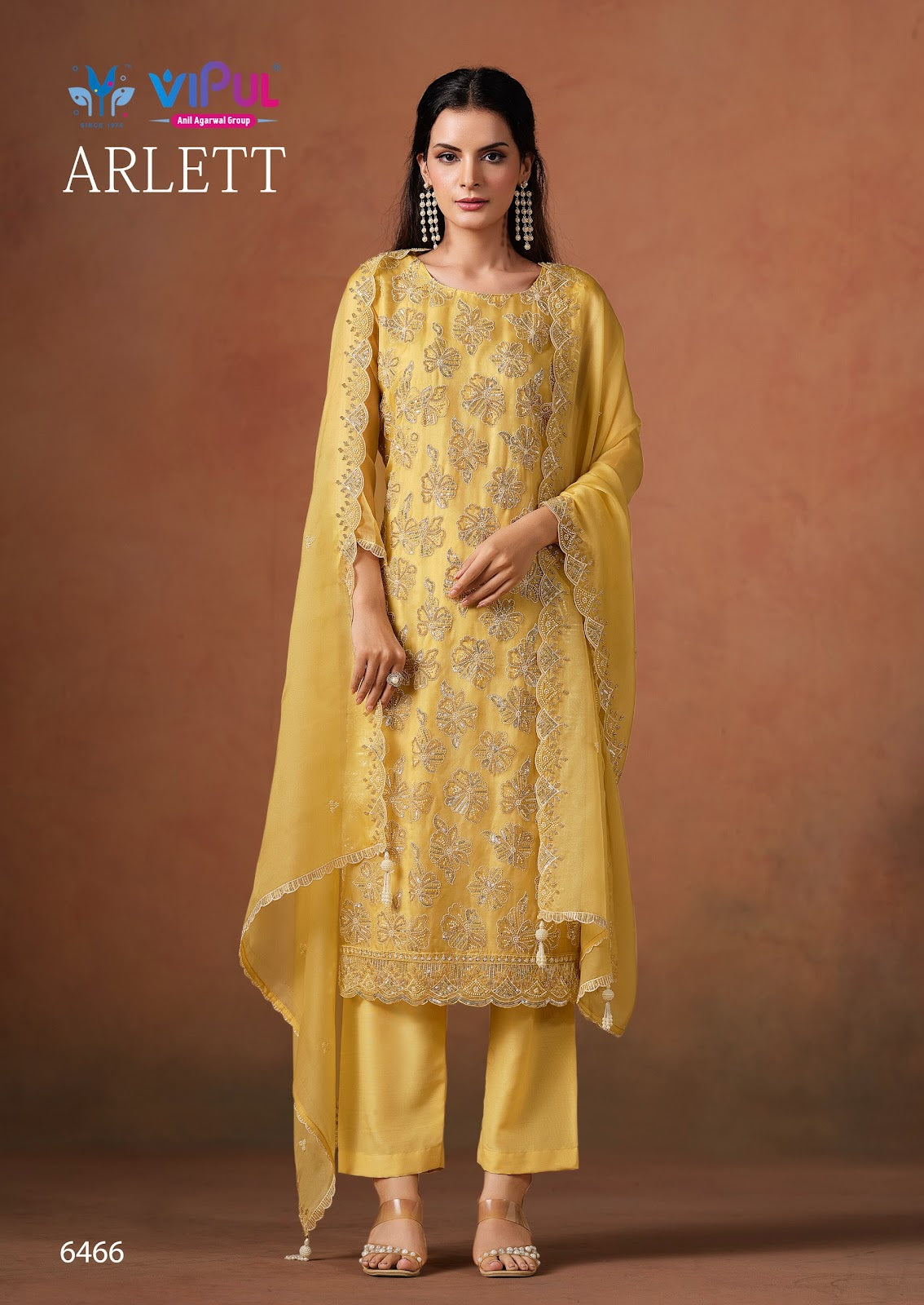 Arlett Vipul Organza Pant Style Suits Wholesaler Ahmedabad