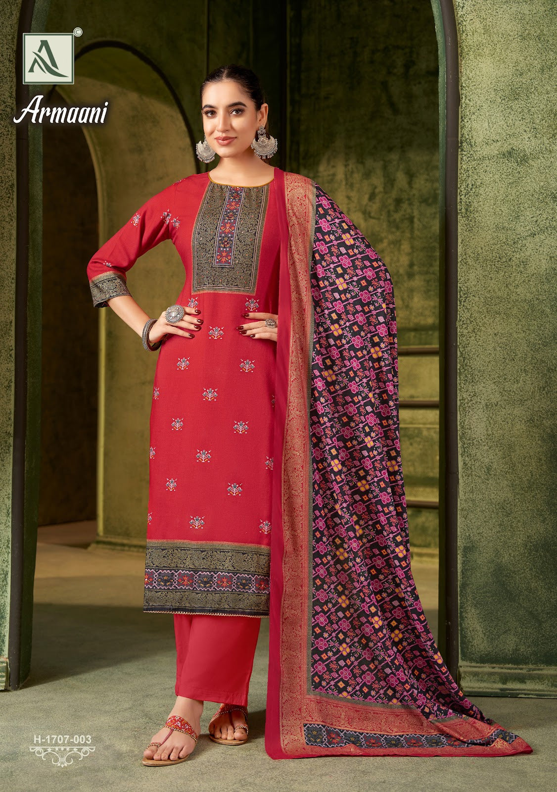 Armaani Alok Viscose Pashmina Suits Wholesale