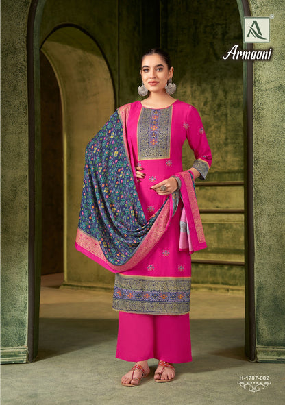 Armaani Alok Viscose Pashmina Suits Wholesale