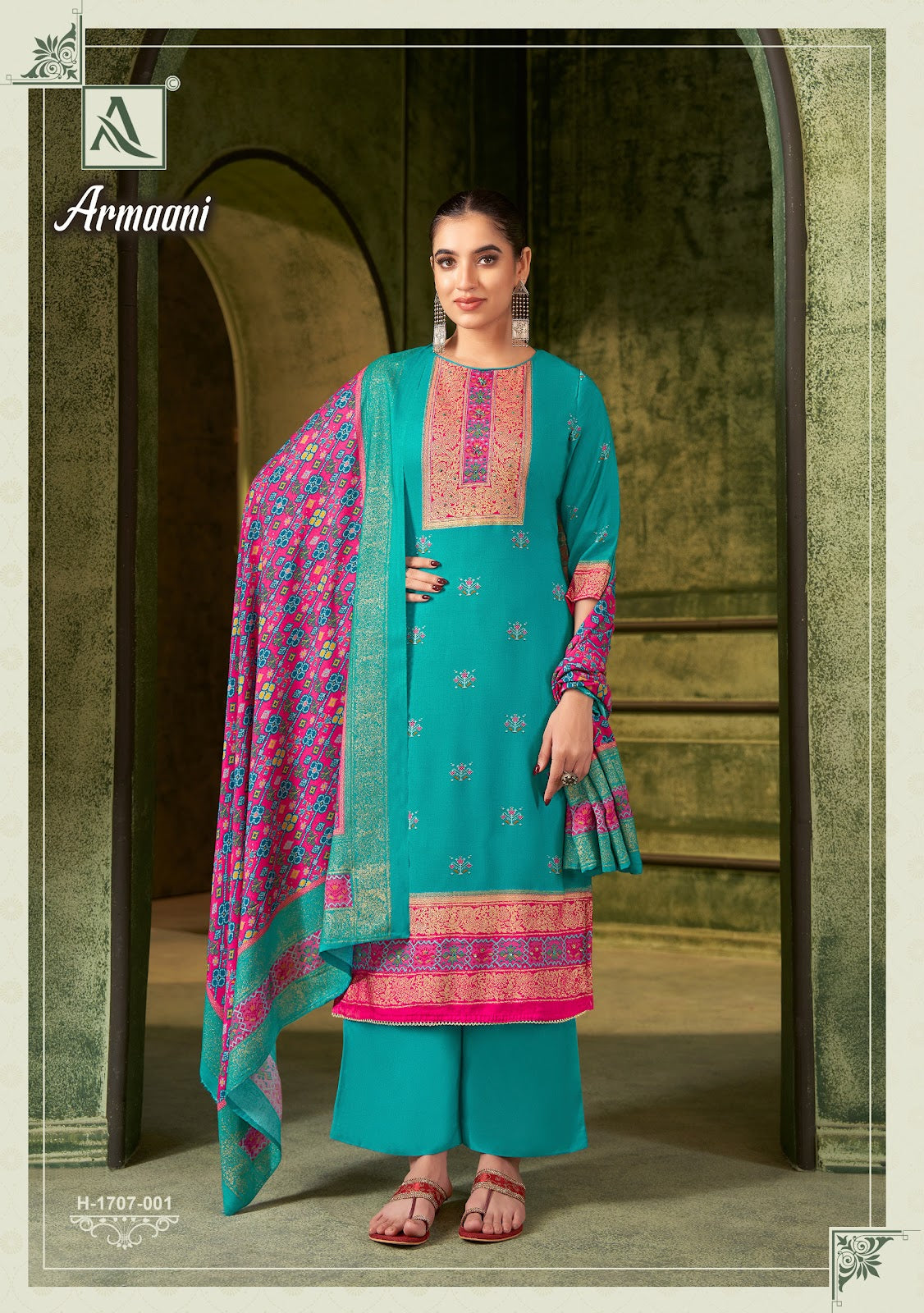 Armaani Alok Viscose Pashmina Suits Wholesale