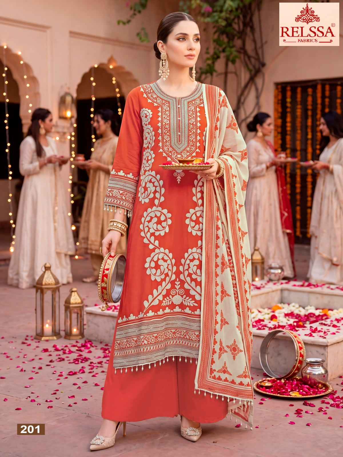 Armani 2 Relssa Fabrics Plazzo Style Suits Exporter Gujarat