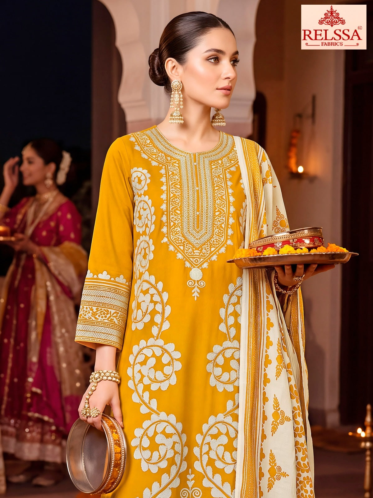 Armani 2 Relssa Fabrics Plazzo Style Suits Exporter Gujarat