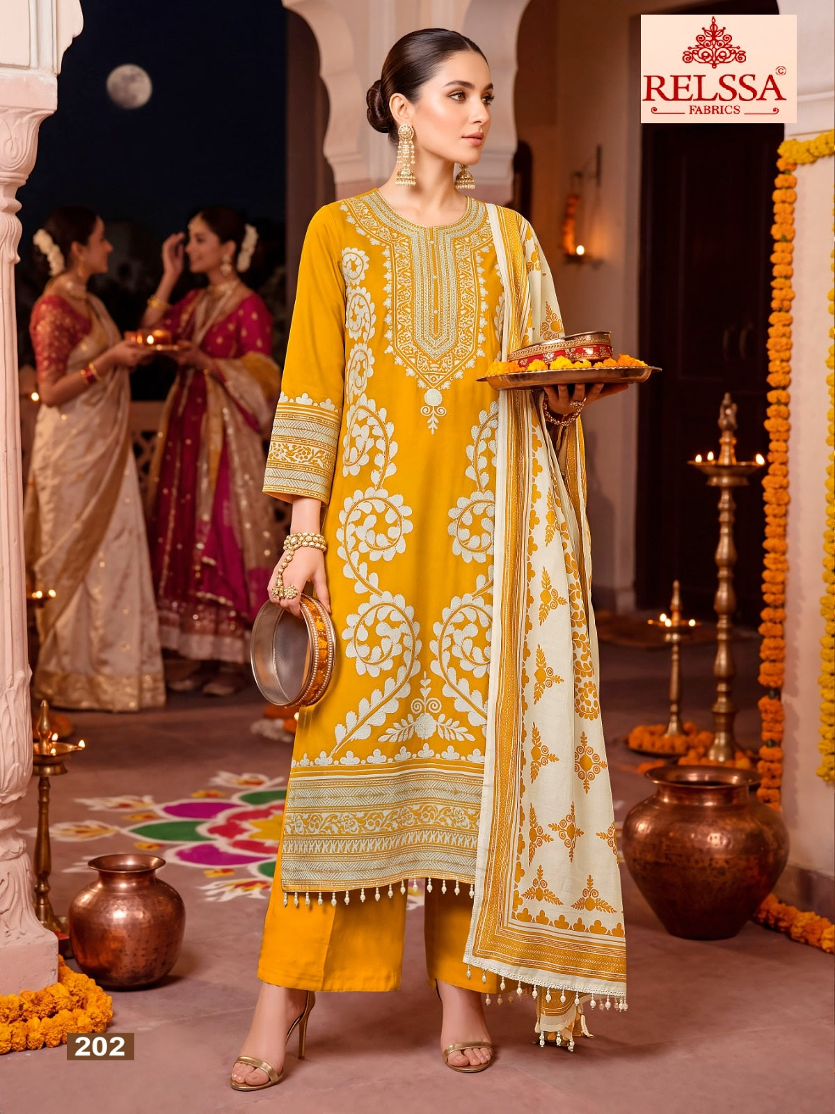 Armani 2 Relssa Fabrics Plazzo Style Suits Exporter Gujarat