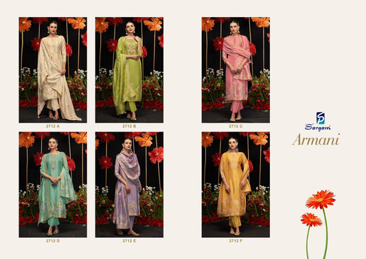 Armani Sargam Prints Silk Jacquard Pant Style Suits Wholesale Price