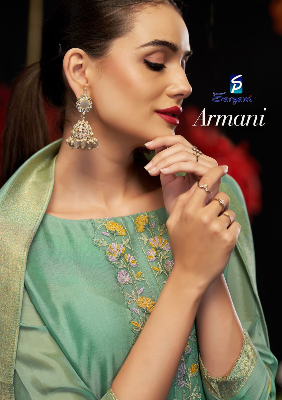 Armani Sargam Prints Silk Jacquard Pant Style Suits Wholesale Price