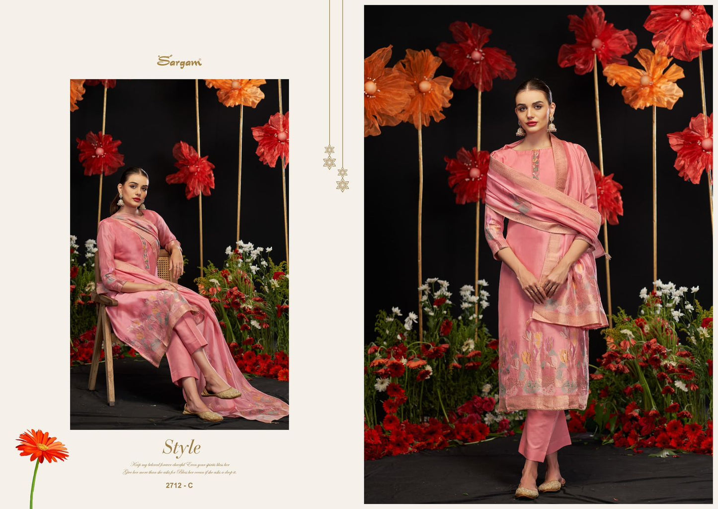 Armani Sargam Prints Silk Jacquard Pant Style Suits Wholesale Price