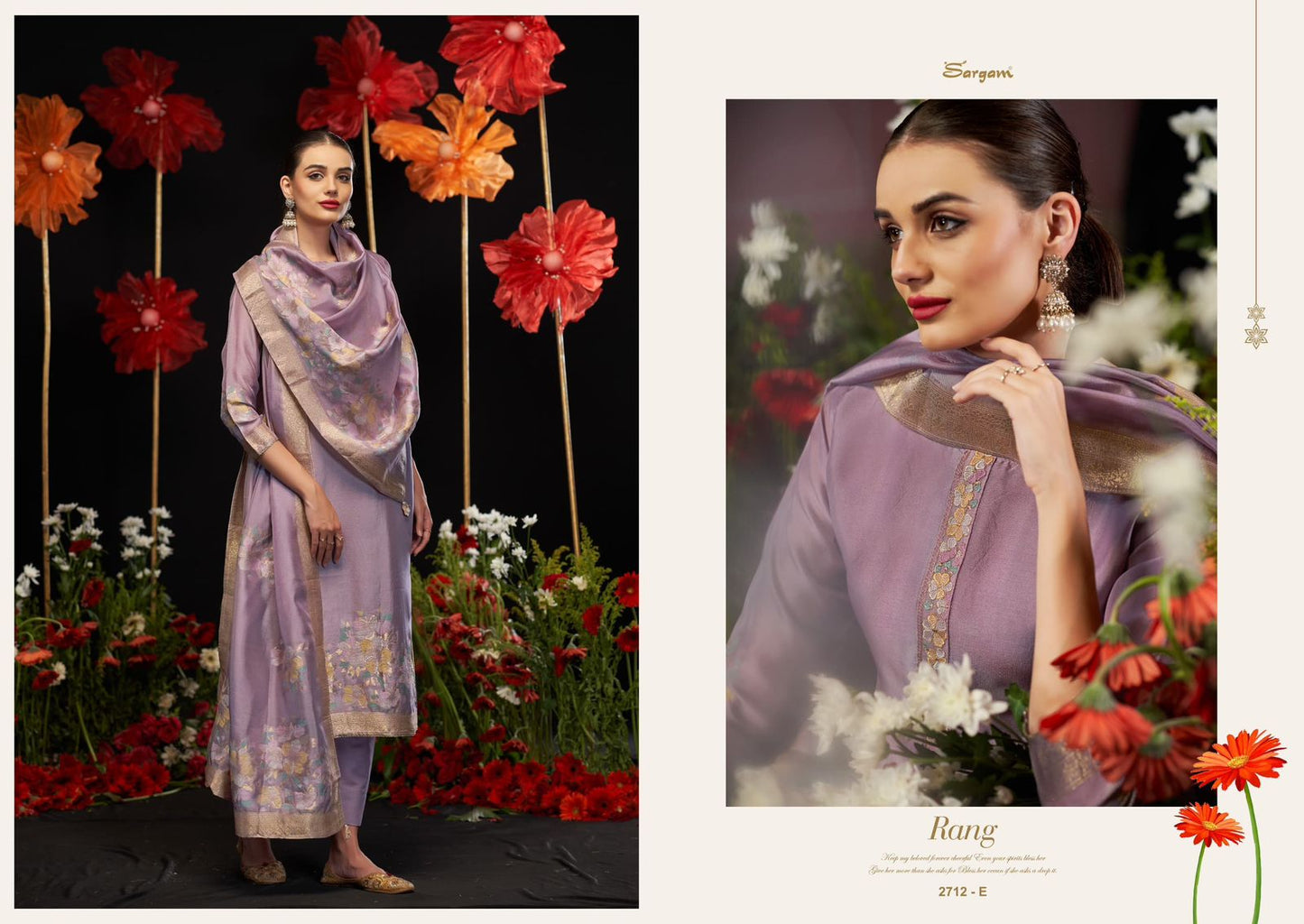 Armani Sargam Prints Silk Jacquard Pant Style Suits Wholesale Price
