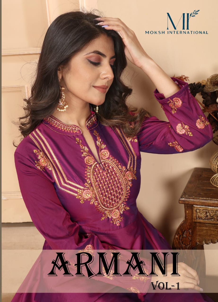 Armani Vol 1 Moksh International Silk One Piece Gown Exporter Gujarat
