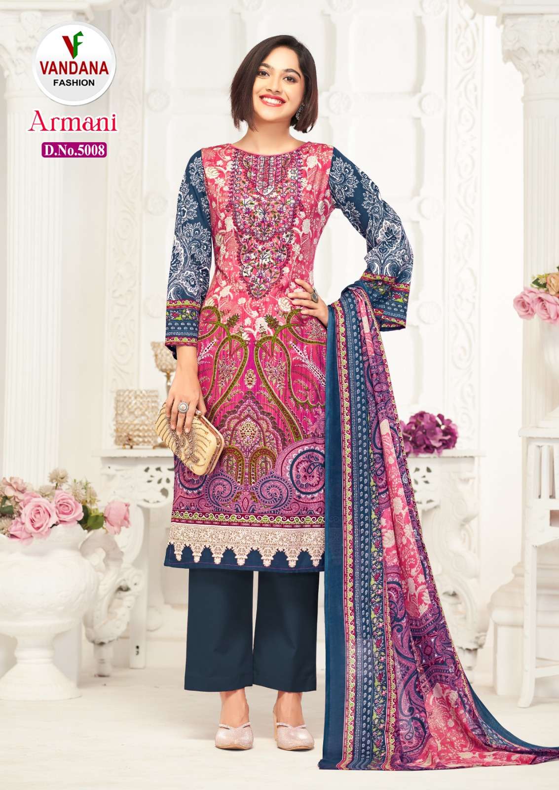 Armani Vol 5 Vandana Cotton Karachi Salwar Suits Supplier India