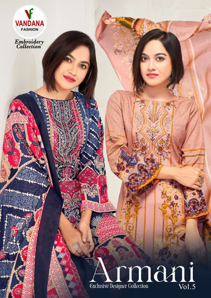 Armani Vol 5 Vandana Cotton Karachi Salwar Suits Supplier India