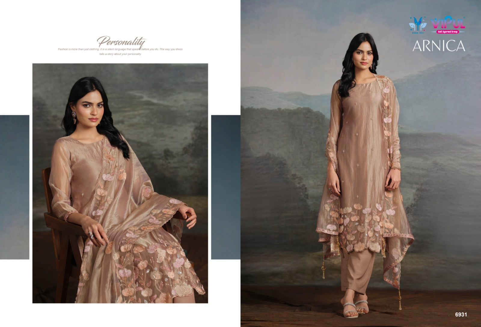 Arnica Vipul Catonic Silk Pant Style Suits Supplier