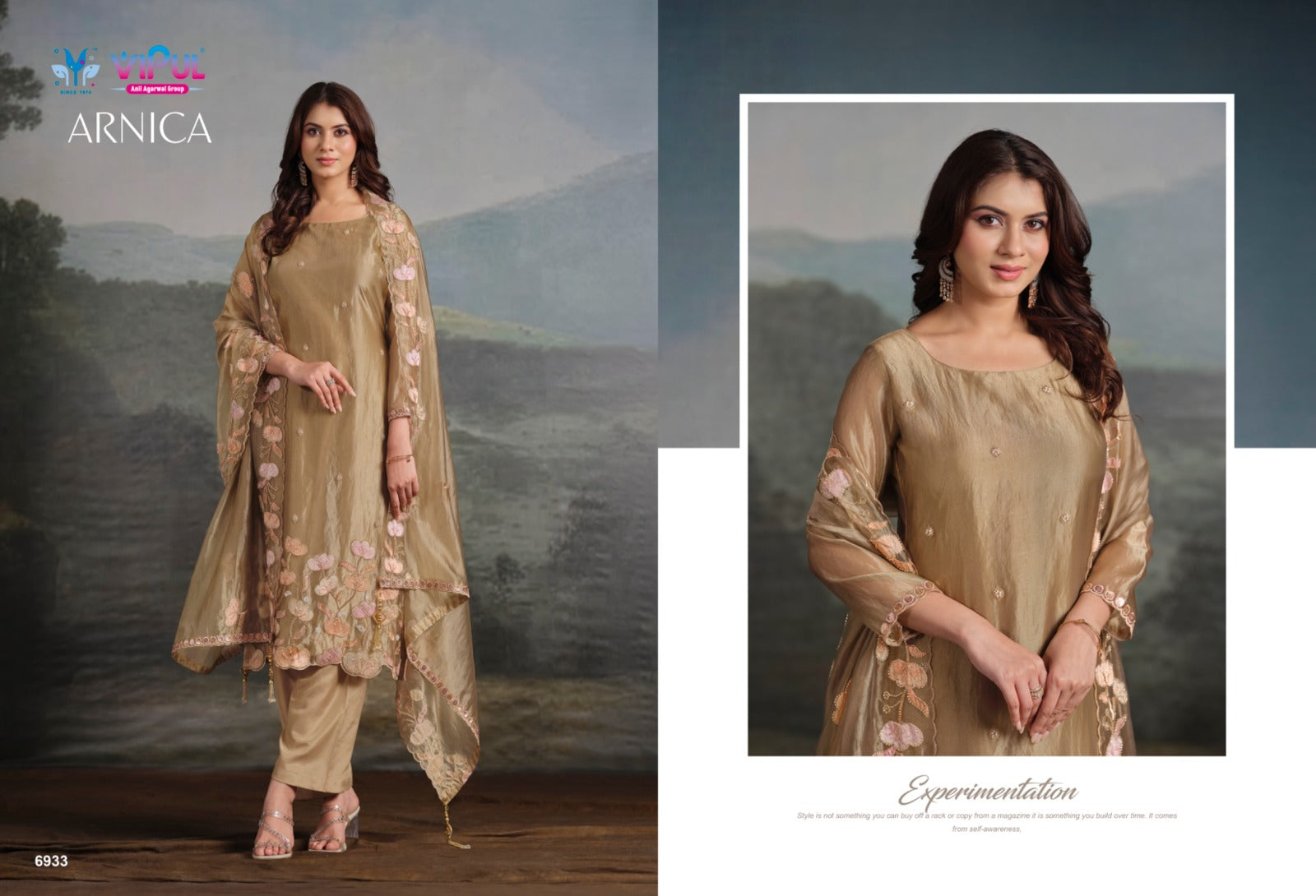 Arnica Vipul Catonic Silk Pant Style Suits Supplier