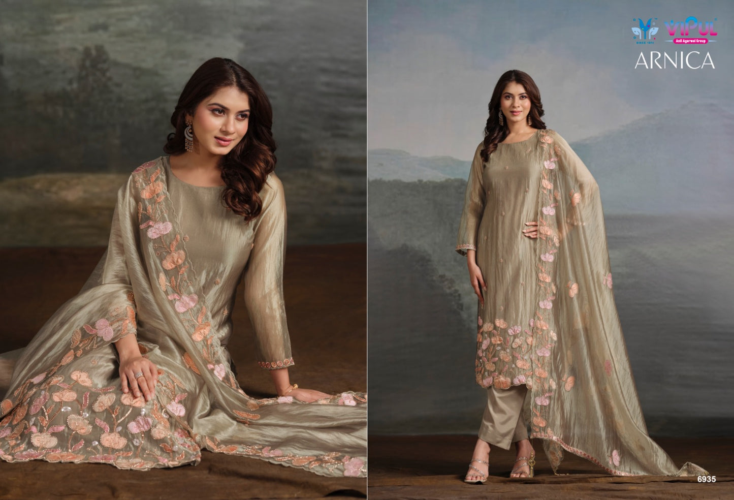 Arnica Vipul Catonic Silk Pant Style Suits Supplier