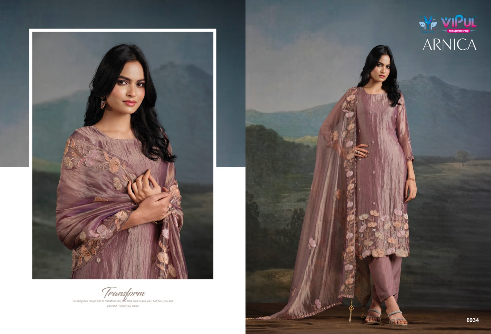 Arnica Vipul Catonic Silk Pant Style Suits Supplier