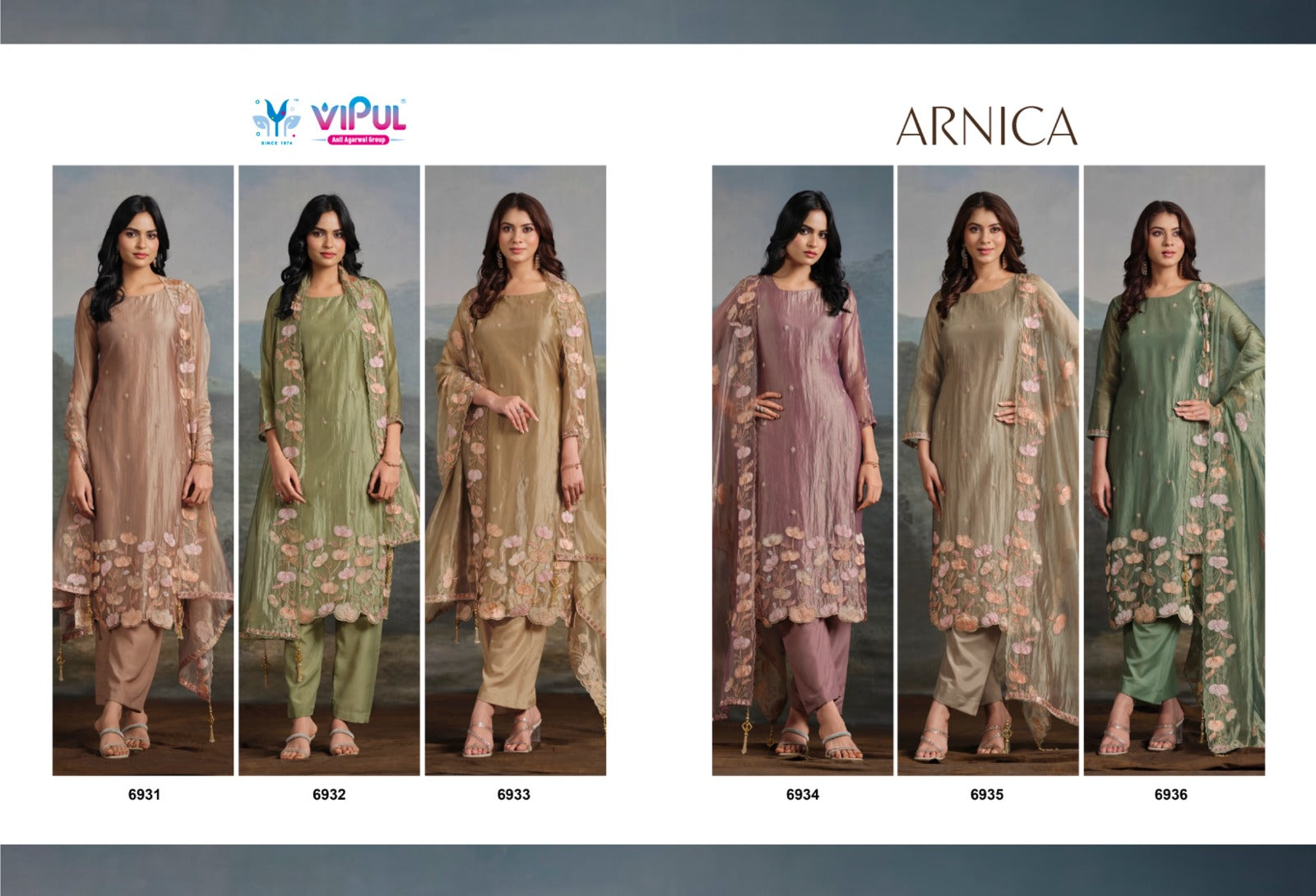 Arnica Vipul Catonic Silk Pant Style Suits Supplier