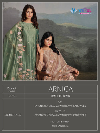 Arnica Vipul Catonic Silk Pant Style Suits Supplier