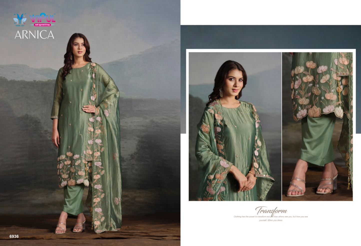 Arnica Vipul Catonic Silk Pant Style Suits Supplier