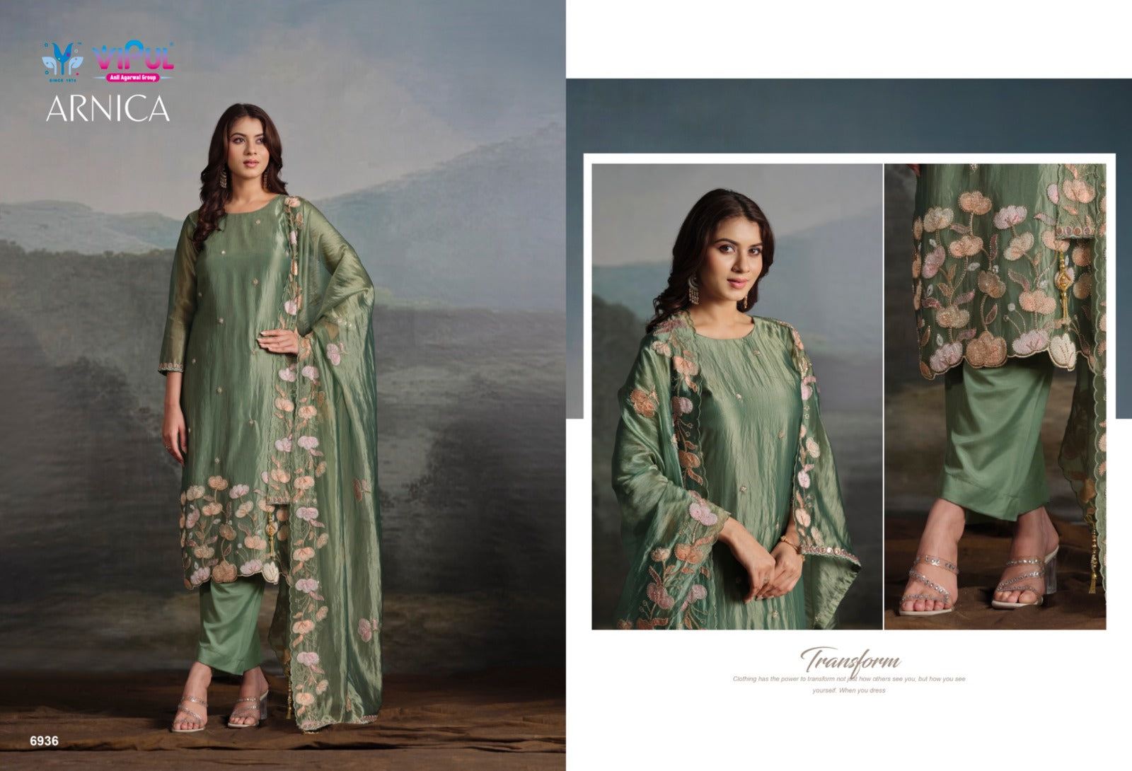 Arnica Vipul Catonic Silk Pant Style Suits Supplier