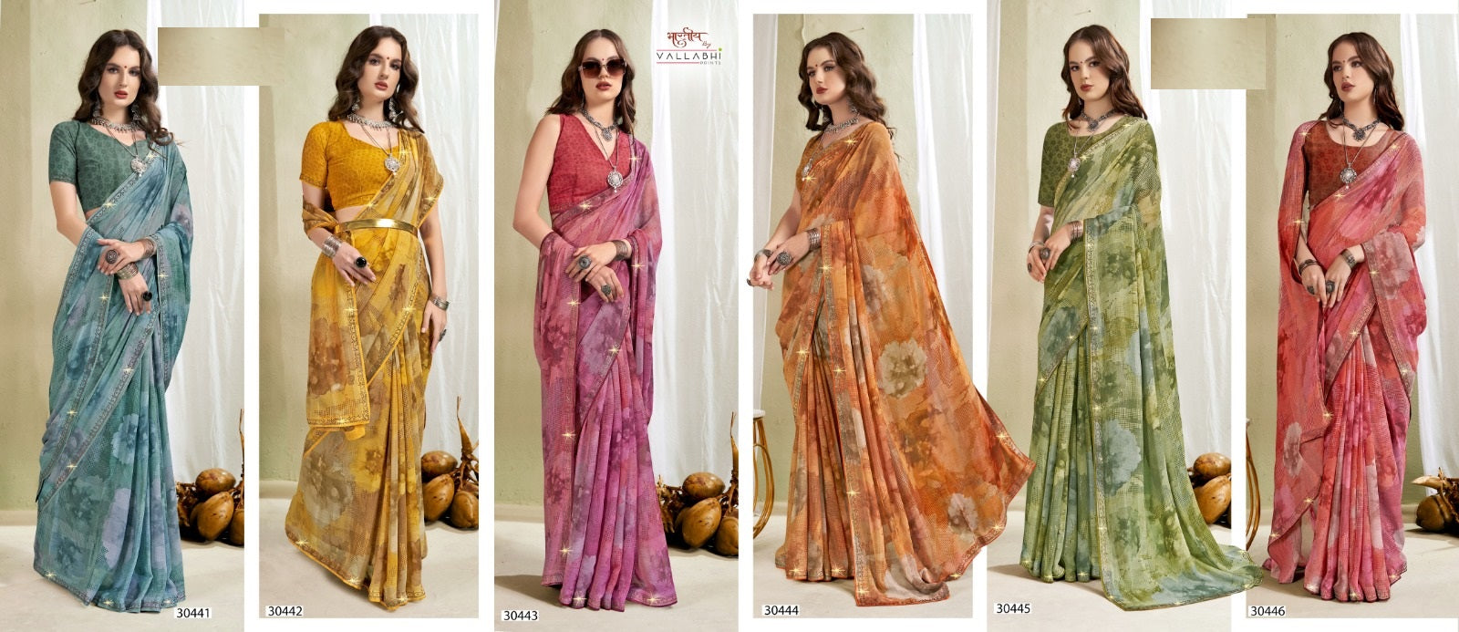 Arnika Vol 6 Vallabhi Prints Georgette Sarees Exporter Gujarat