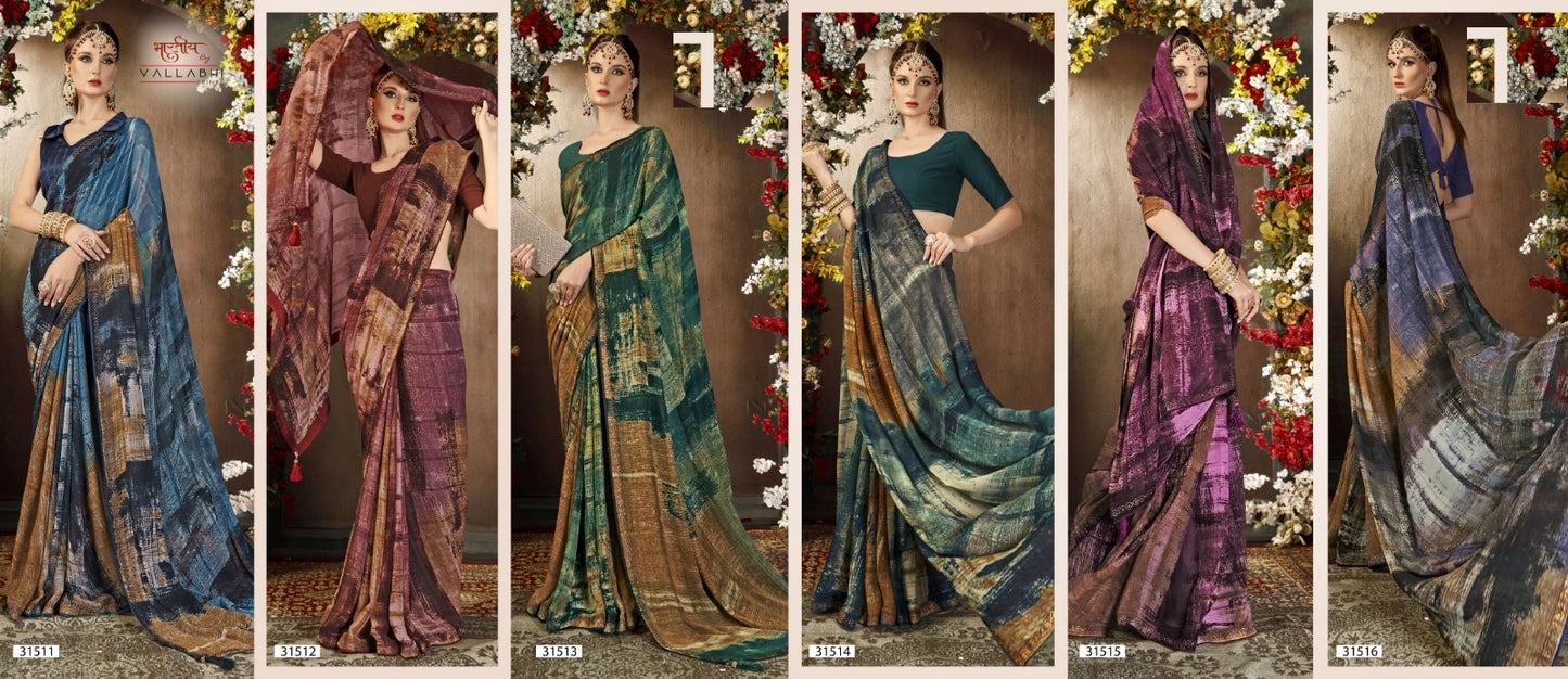 Arnika Vol 9 Vallabhi Prints Georgette Sarees Exporter Ahmedabad
