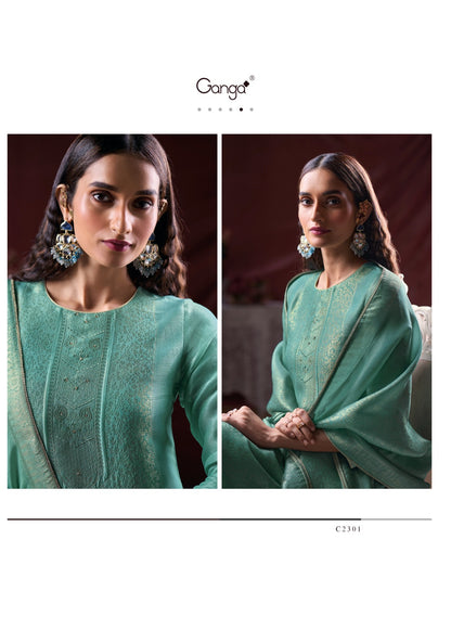 Arnisa Ganga Premium Bemberg Plazzo Style Suits Exporter