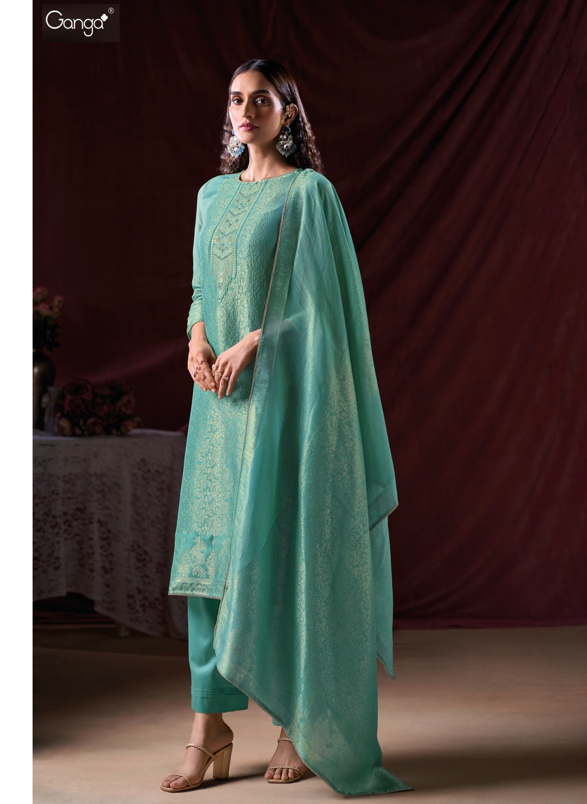 Arnisa Ganga Premium Bemberg Plazzo Style Suits Exporter